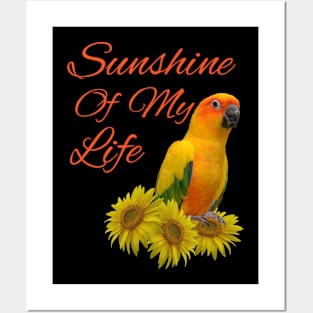 Sun Conure Parrot Sunshine Sunflower Posters and Art